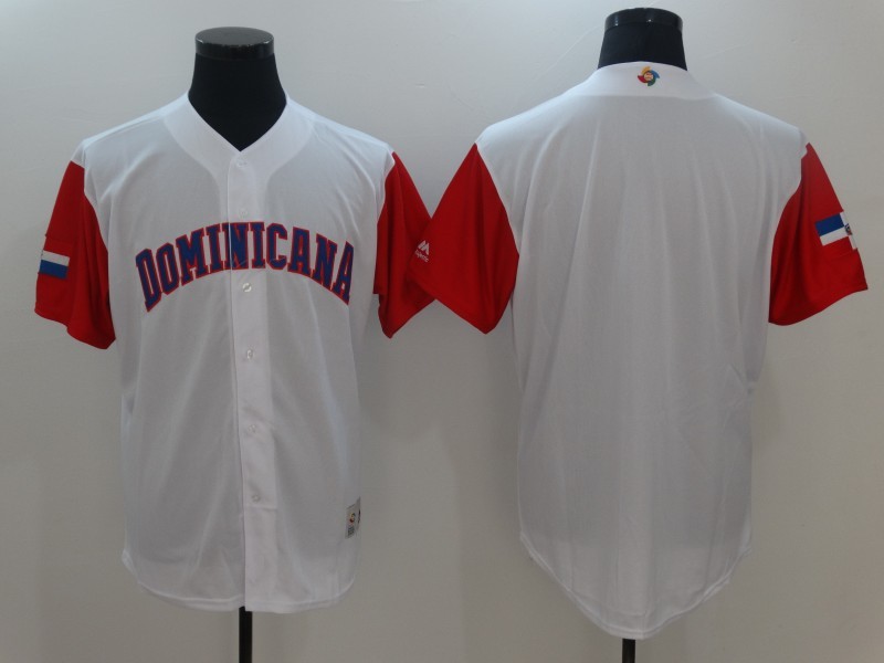 Men Dominican Republic Baseball Majestic White 2017 World Baseball Classic Replica Team Jersey->more jerseys->MLB Jersey